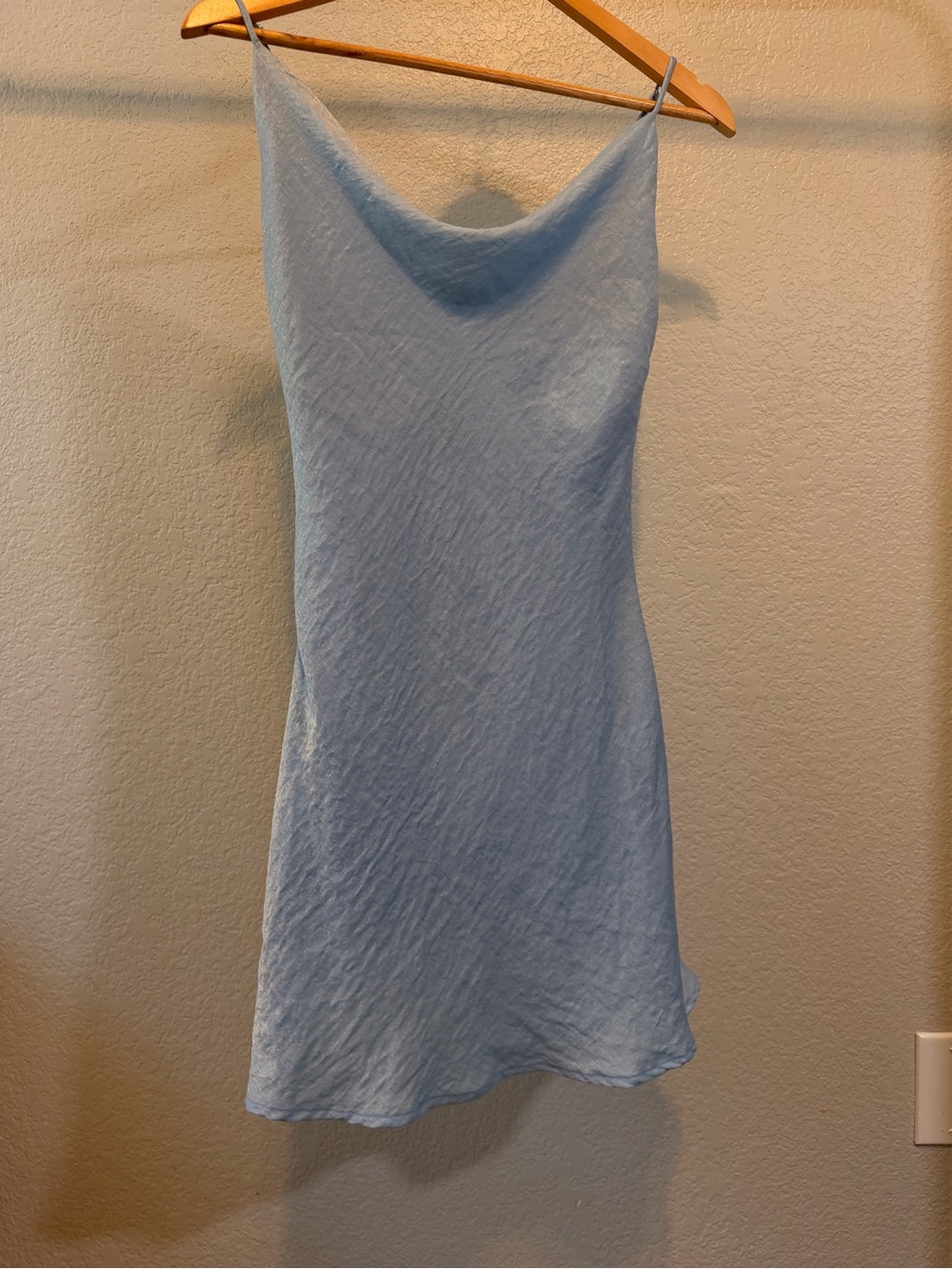 Altar’d State Baby Blue Satin Mini Dress